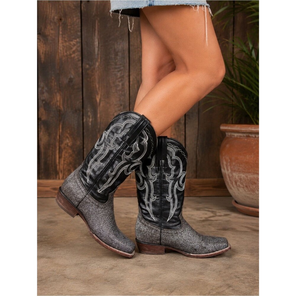 J.B. Dillon Reserve Women’s 7.5B Cowboy Boots Hair-On Leather Western